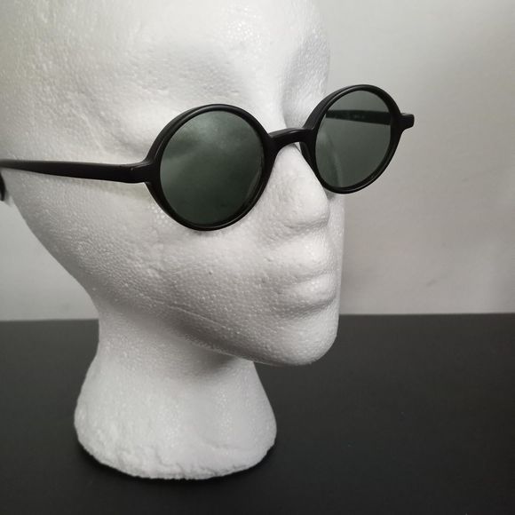 VINTAGE Circa Round Black Glasses Sun Reading Retro Plastic Frames +2.25 - Picture 2 of 9